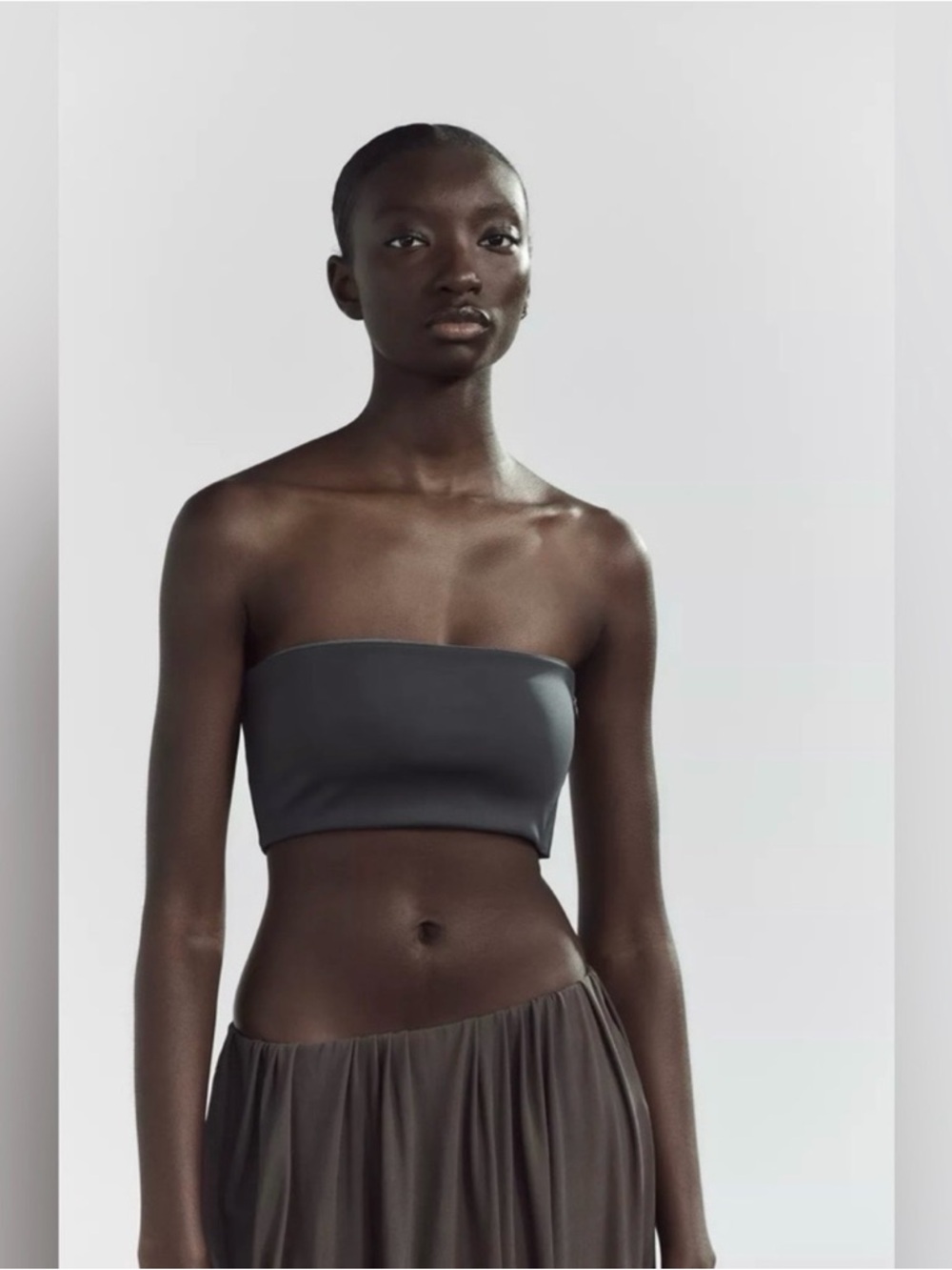 NWT Zara Zipper Bandeau Top